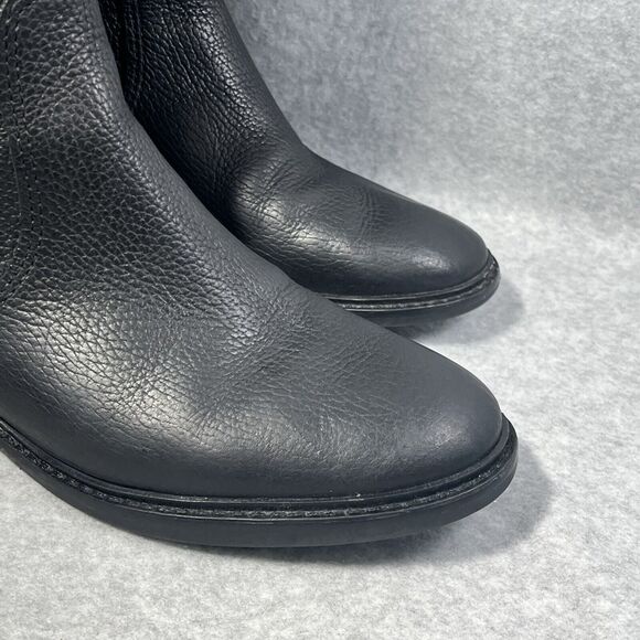 Tory‎ Burch Christy Boots Womens 7M Leather Knee High Black Tall Riding Zip Gold - Picture 6 of 16